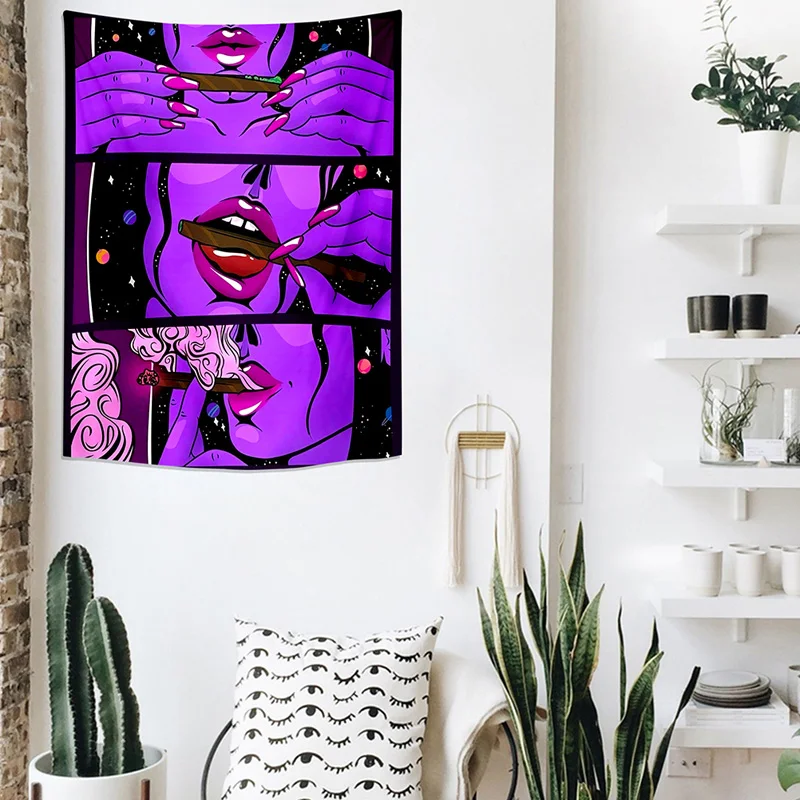 Психоделический Настенный Гобелен В Стиле Хиппи Dымчатый Художественный Дизайн