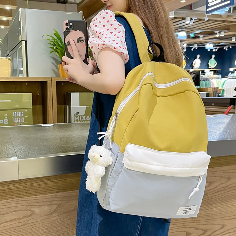 

Korean Canvas School Bags for Girls Cute Bookbag Kawaii Women Laptop Backpack Large Capacity School Backpacks Travel Bag Mochila