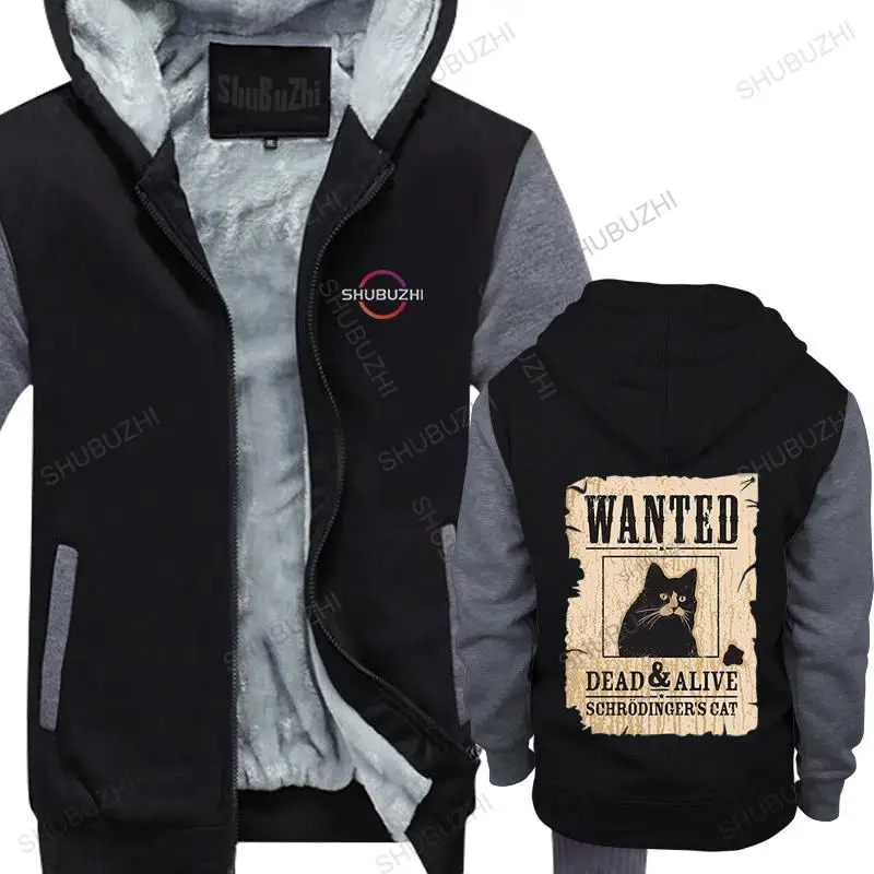 

1856A Schrodingers Cat thick hoodie Mens Unique Deisgn Fashion Cotton fleece hoody Men shubuzhi brand warm coat winter jacket