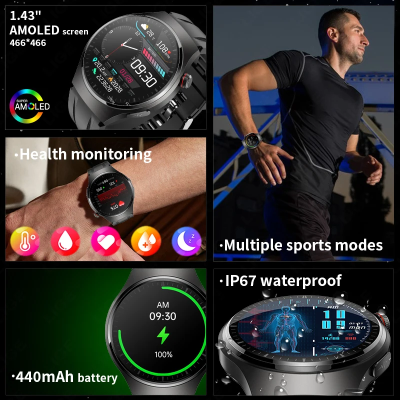 Водонепроницаемые мужские смарт-часы LIGE AI цвет в ассортименте