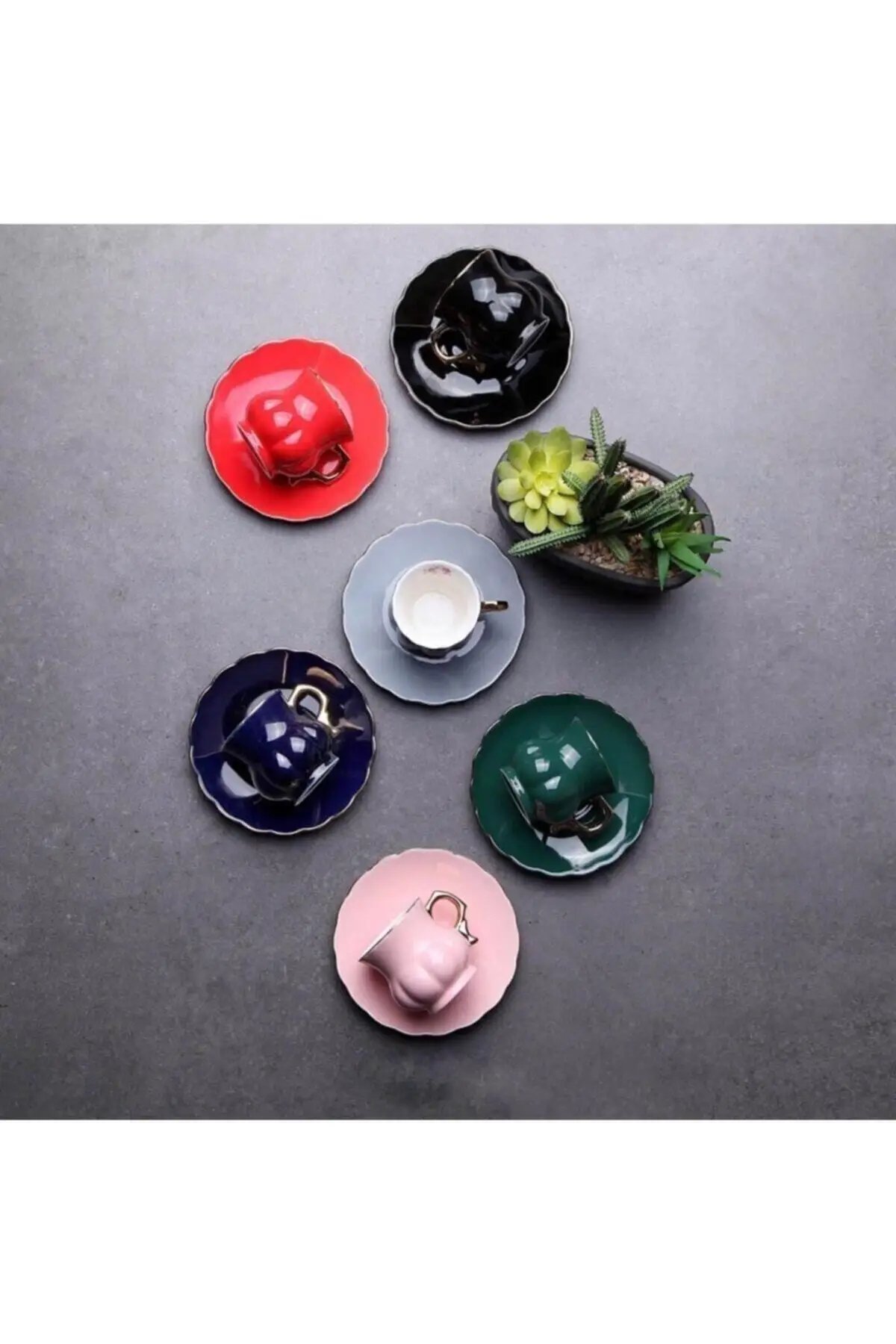 

Amazing Turkish Greek Arabic Coffee & Espresso Cup Set Porcelain Cask Model Colorful Cup Set 12316