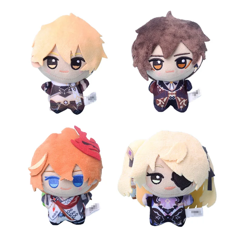 

10CM 4 Style Cute Anime Genshin Impact Tartaglia Zhong Li Fischl Cartoon Plush Pendant Toy Doll Mini Keychain Girl Gift
