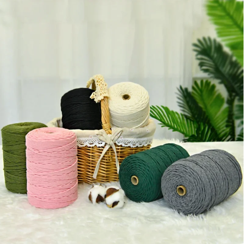 

3mm Rope Twisted-Cord Colored Twine Macrame Cord String Thread 100% Cotton Rope Party Wedding Decor Home Decoration Accessories
