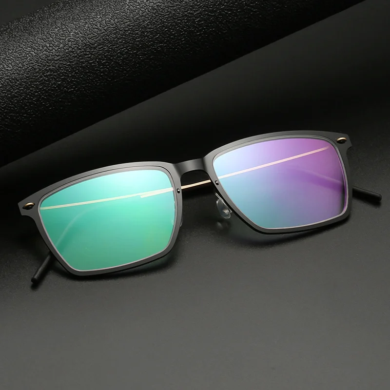 Denmark Brand Titanium Prescription Eyeglasses 6505 Men Square Ultralight Screwless Glasses Frame Women Myopia Optical Spectacle |