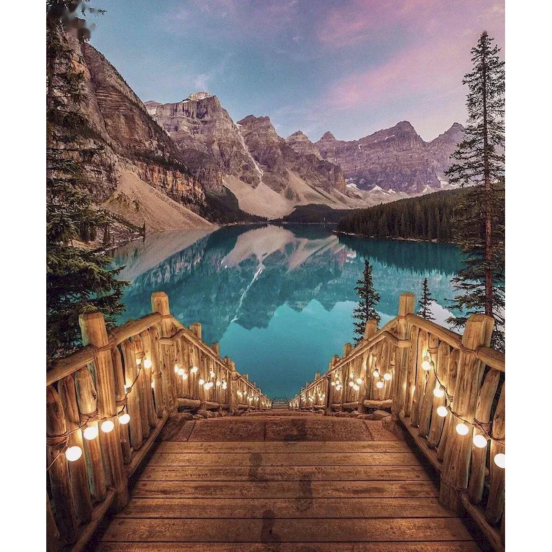 

GATYZTORY 60x75cm DIY Oil Painting By Numbers Lake Landscape Picture By Numbers On Canvas Home Decor Unique Gift
