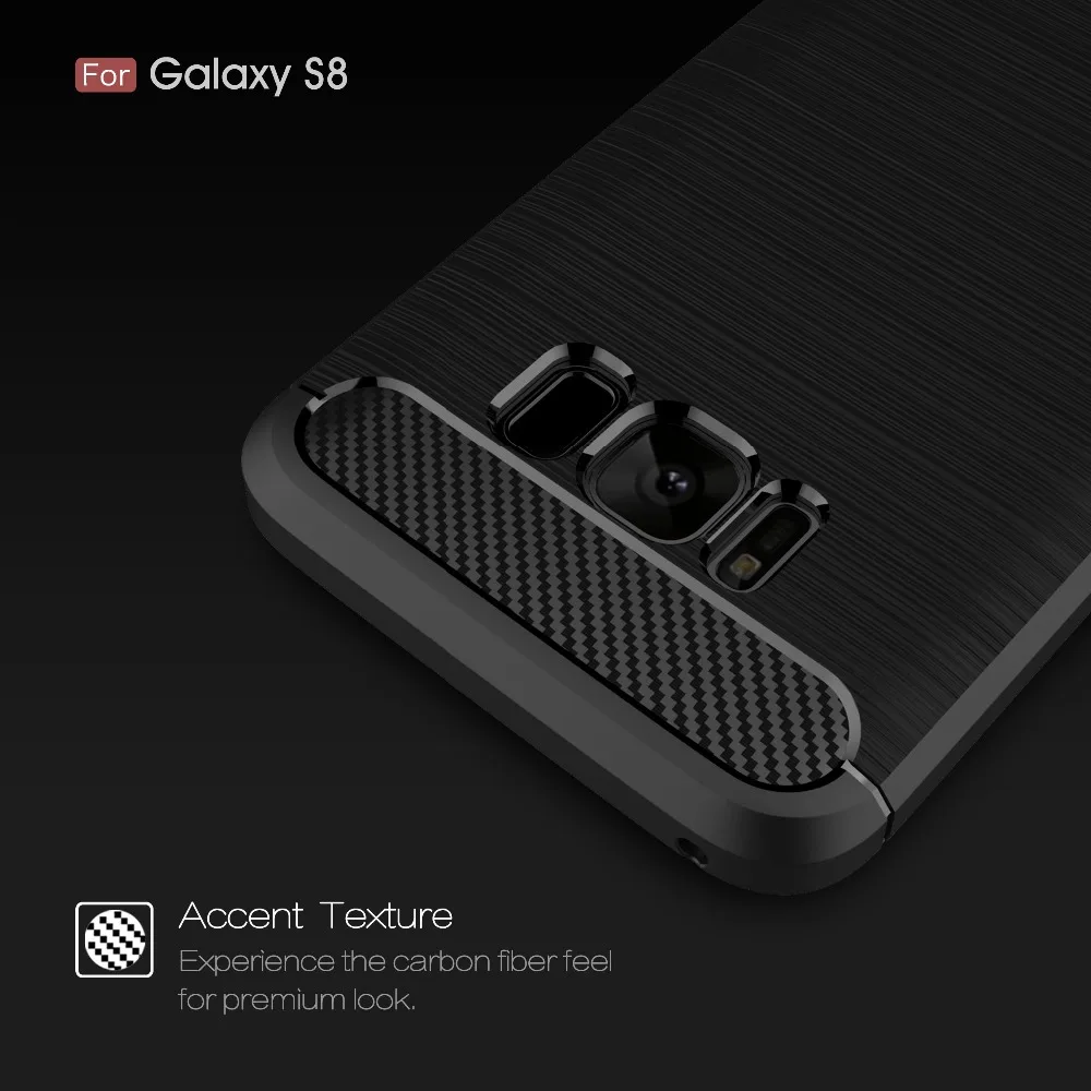 

10 шт., противоскользящий чехол из углеродного волокна для Samsung Galaxy S8 Plus S7 S6 edge