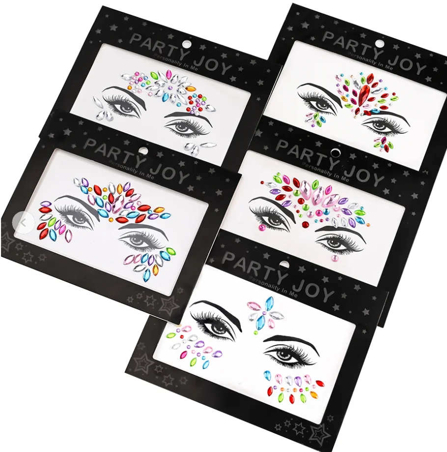 1 шт. блестящие красочные бриллианты наклейки с драгоценными камнями для лица