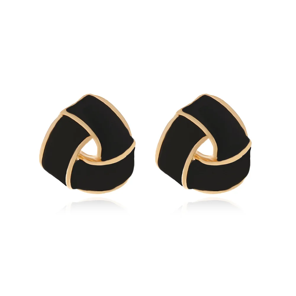 Металлические полые треугольные геометрические серьги-гвоздики женские