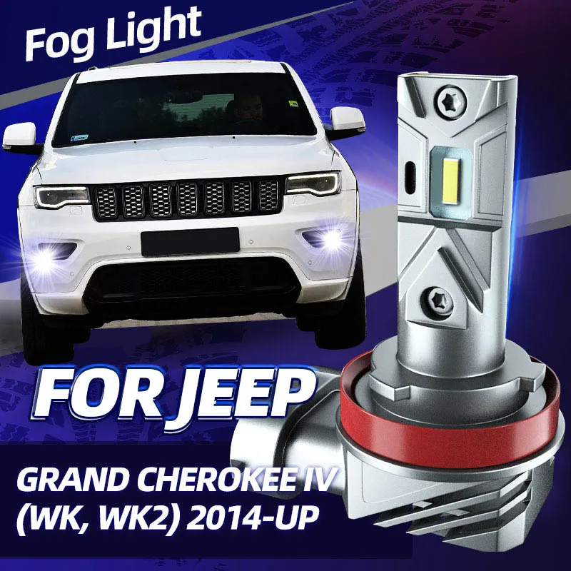

2 шт. автомобильные светодиодные передние противотуманные фары, двухцветные переключающиеся лампы без ошибок для Jeep Cherokee KL Grand Cherokee MK4 WK WK2 2013-2021