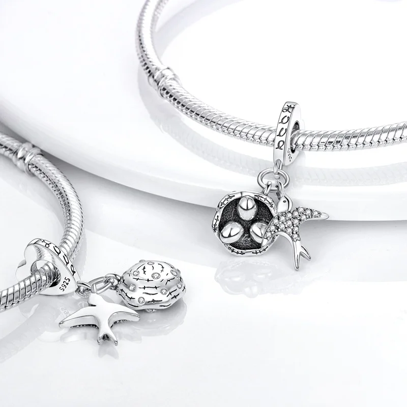 

Fits Original Pandora Bracelets 100% 925 Sterling Silver Swallow House Charms Beas Women 925 Silver Pendant Diy Jewelry 2021 New