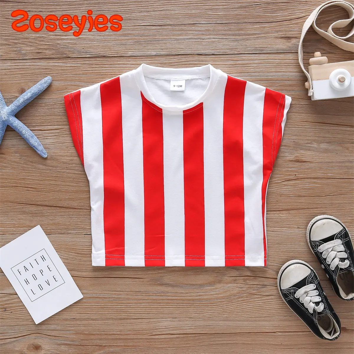 

Летний детский праздничный короткий топ, повседневный модный топ с вертикальными полосками и широкими плечами и короткими рукавами
