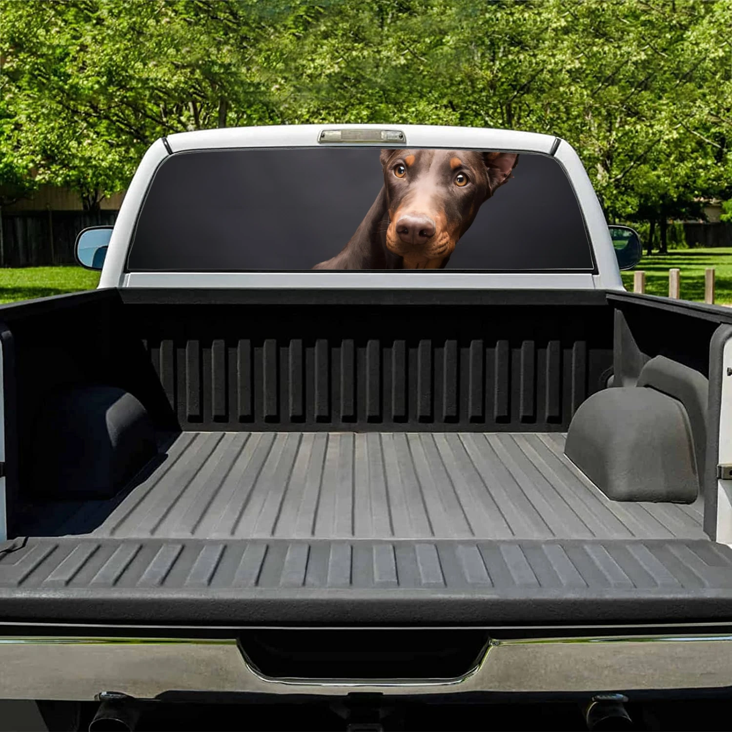 Doberman Pinscher Автомобильная фотография грузовик перфорированная виниловая живопись