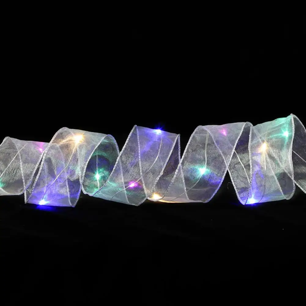 

Scene Layout Power Saving Xmas Tree Ornament Ribbon String Lamp for Party
