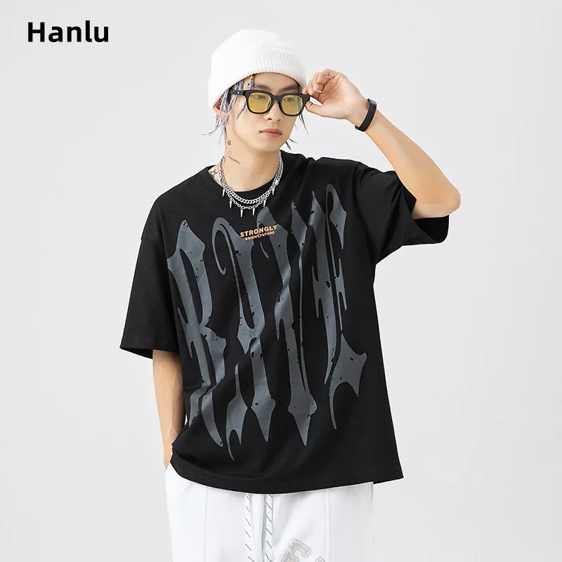 

Men's summer t shirt2022 new Chinese streetwear Gothic print tshirt male