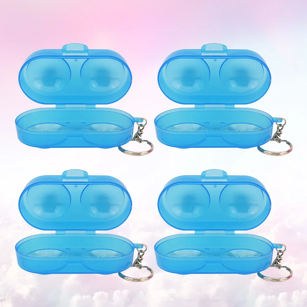 

5pcs Empty -pong Boxes Table Tennis Holder 2 Slots Containers Keychain Ball Cases for Home Outdoor Random Color