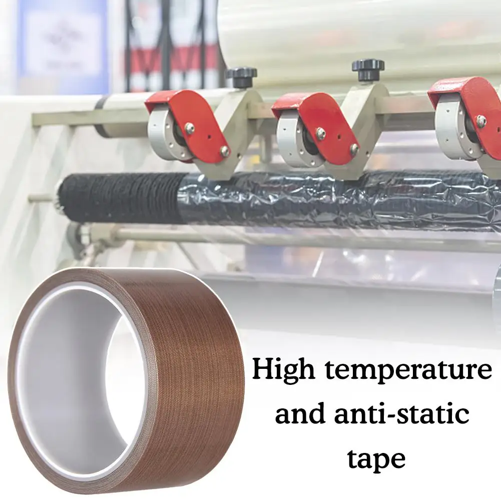 

New Brown Tetrafluoroethylene Tape High Temperature Resistant Sealing Cloth Packing Tape Thermal Adhesive Insulation Machin Q3T0