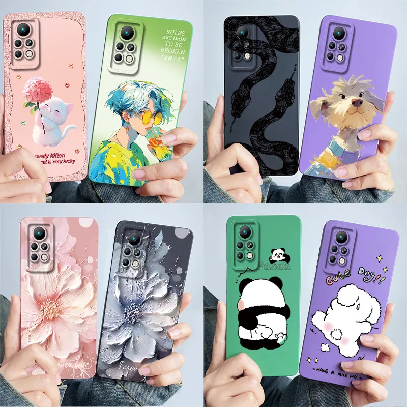 For Infinix Note 11 Pro X697 / 11s X698 Phone Case Cover Silicone Sweet Painted Shell Cartoon Funda Printed Casing Coque
