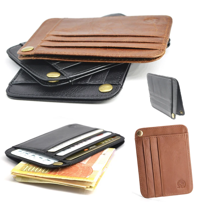 

New Arrival Thin Vintage Men's Leather Small Wallet Credit Card Holder Money Bag ID Card Case Mini Purse For Male