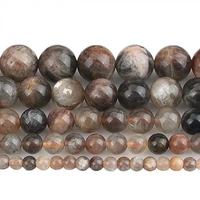 aaaaa natural gem stone beads black sunstone semi precious round loose beads 4 6 8 9 10mm for bracelets necklace jewelry making