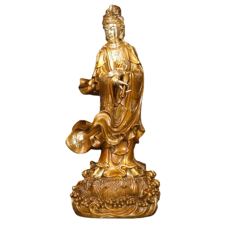 

MOZART Bronze Guanyin Pendulum Guan Shi Yin Guanyin Bodhisattva Bronze Buddha Statue Small Chinese Traditional Style Antiques