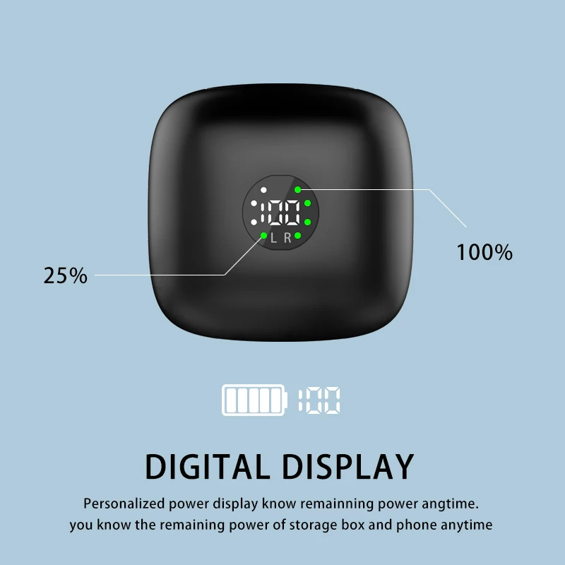 B11 TWS Wireless Bluetooth Headphones Stereo Handsfree Earbuds Led Display Music Earphones Sports Waterproof Headset With Mic |