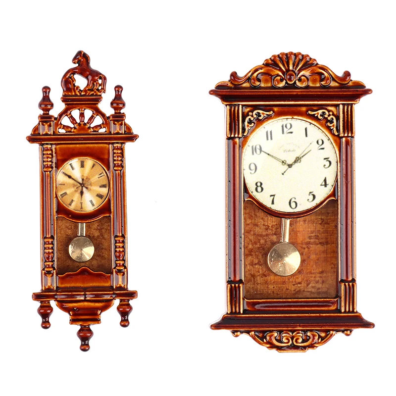 

1PC 1:12 Dollhouse Miniature Wall Clock Play Doll House Miniaturas Home Decor Accessor Toy Pretend Play Furniture Toy