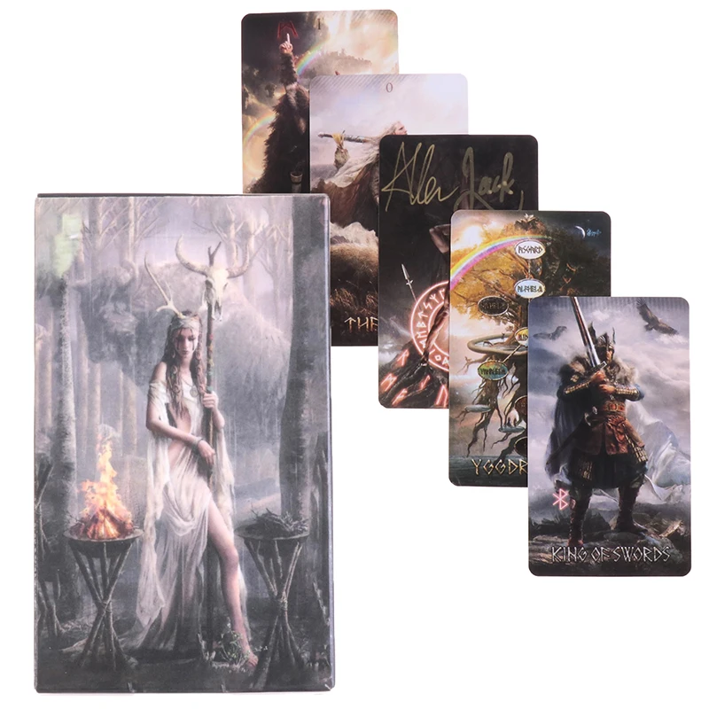 

Runic Tarot Cards Oracle Cards Prophecy Fate Divination Deck Family Party Board Game Beginner Card Fortune Telling Game