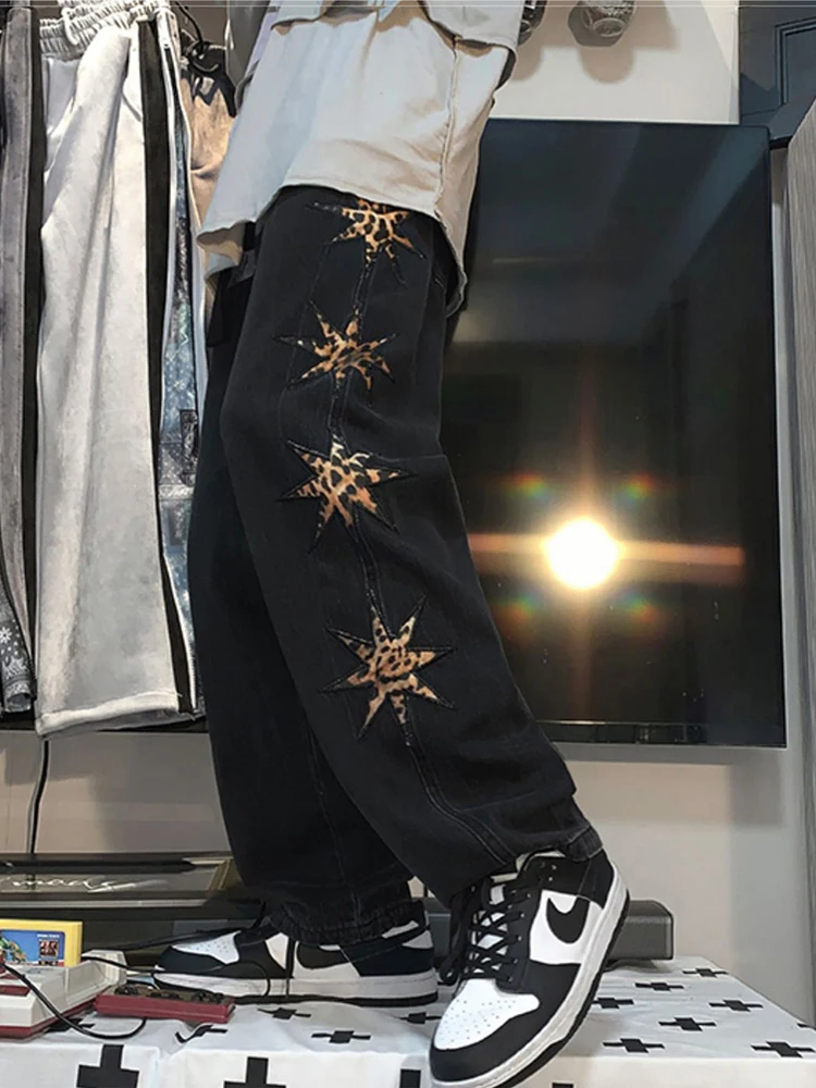 Loose Embroidery Wide -legged Denim Jeans Brand Clothing Y2K MEN JEANS Designer Clothing and Leisure Pants Men Clothing Softener