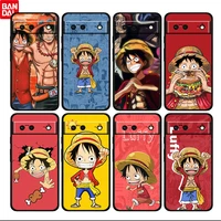 anime monkey d luffy shockproof for google pixel 6 6a 6pro 5 5a 4a xl 5g black soft phone case silicone cover fundas coque capa