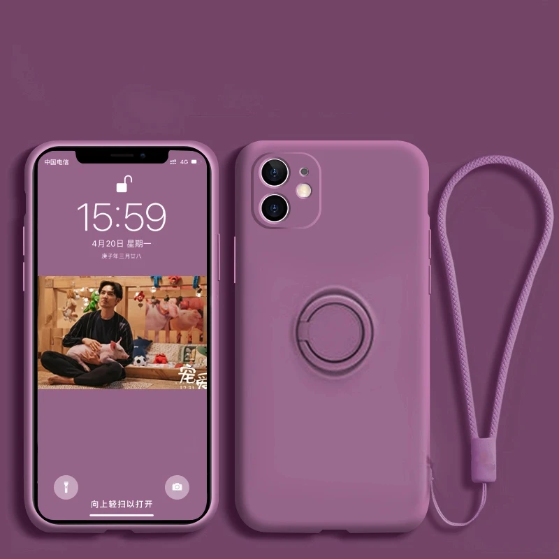 

Magnetic Ring Holder Stand Case For Xiaomi POCO X3 NFC Mi 10T Pro 10 Lite Redmi Note 11 9 8 7 Pro 9S 9A 9C Liquid Silicone Cover