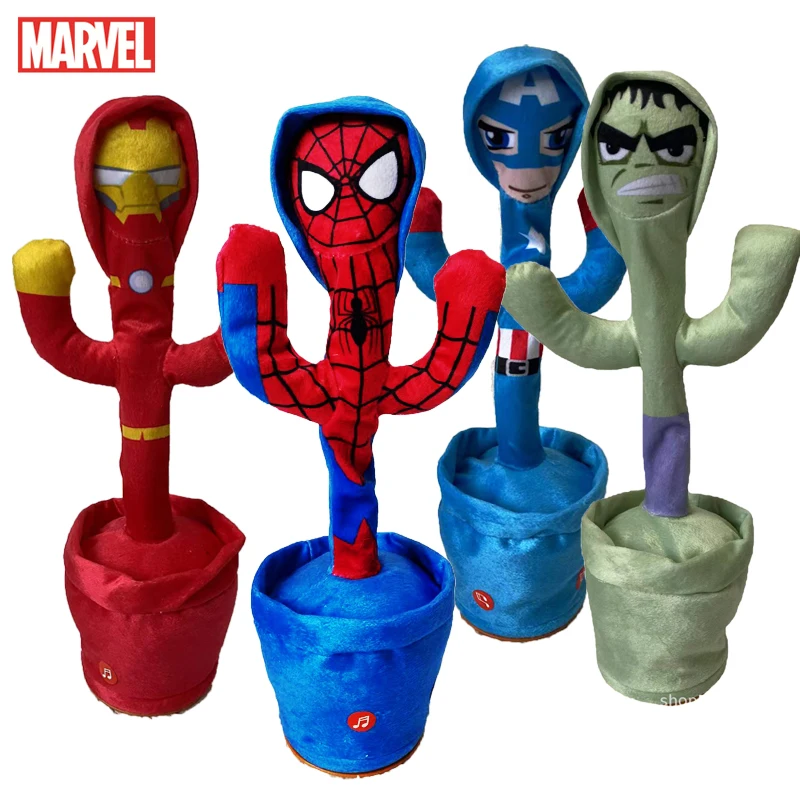 

Disney Marvel Spiderman Talking Toy Avengers Iron Man Dancing Cactus Doll Speak Sound Record Repeat Toy Kids Gift