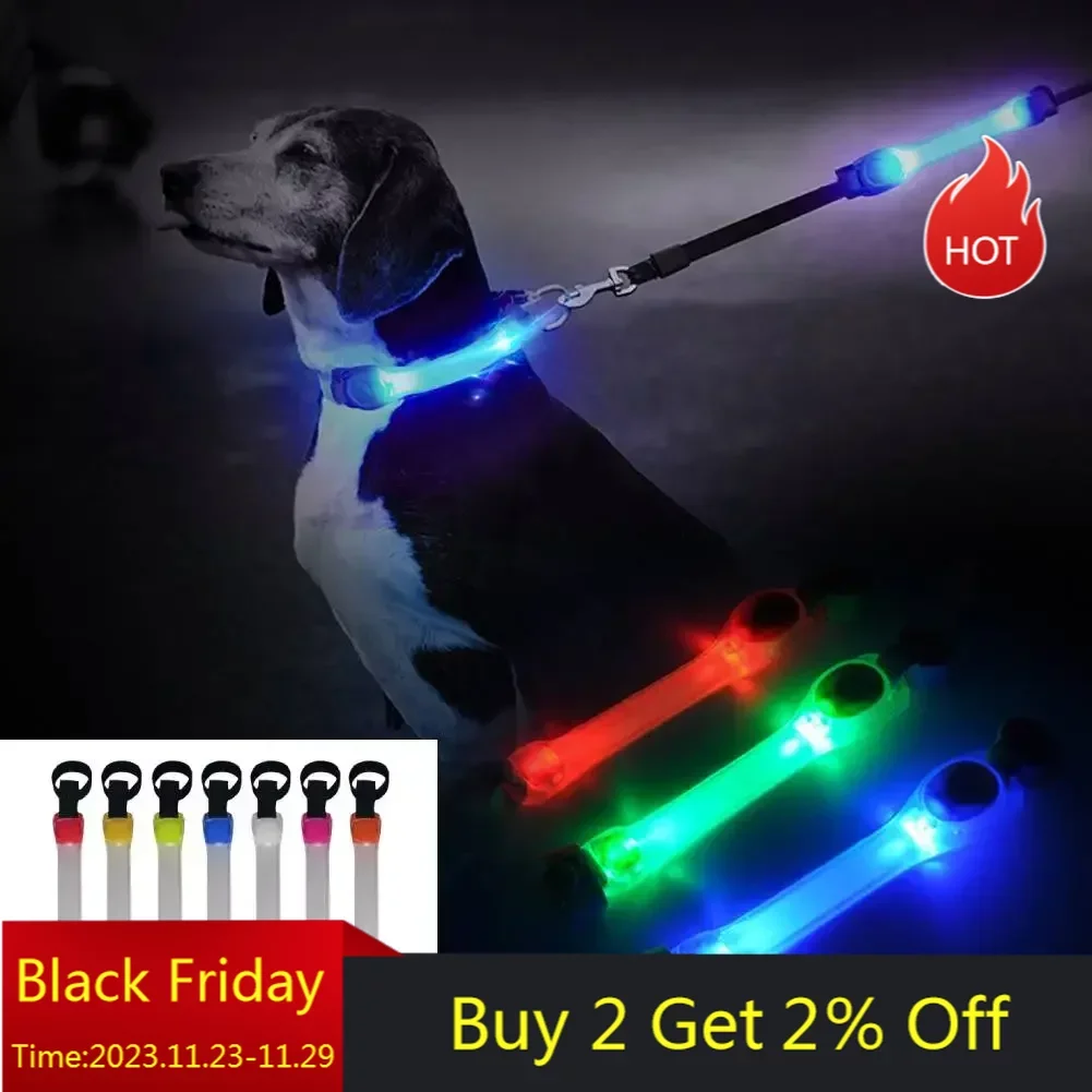 

Dog Anti Lost Safety Glowing Collar LED Flashing Light Strip Waterproof Warning LED Light Collars for Pet Leash Harness perros