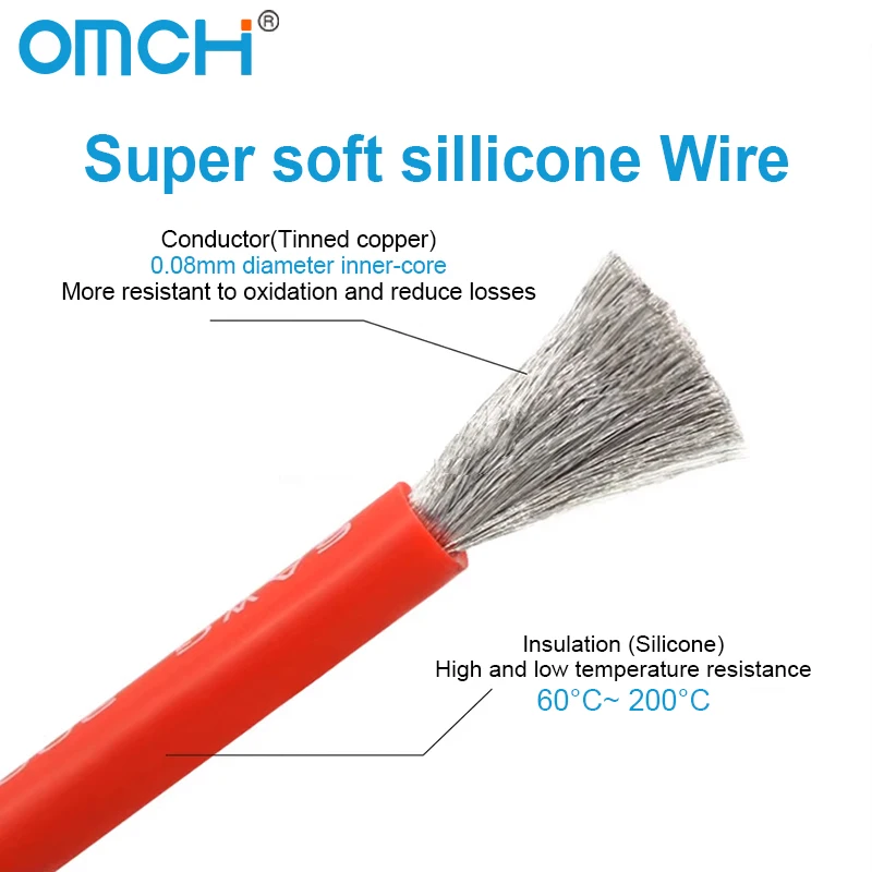OMCH 50A 12AWG120A 8AWG двухполюсный сильноточный штекер 600 В с силиконовым кабелем 30 см для зарядки аккумулятора электромобиля (art.: 3920cf661c166) - 3920cf661c166