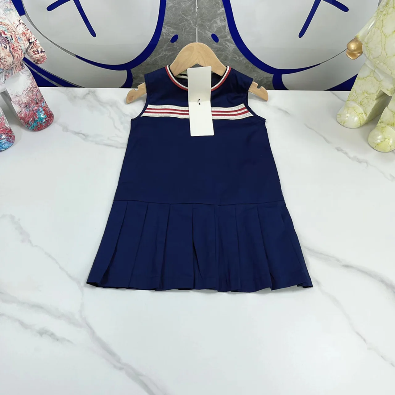 

Роскошный Бренд Детская Одежда Летнее Платье Для Девочек Дизайнер Детской Одежды 2022 Новые Симпатичные Полосатые Буквы Партии Новорожденны...