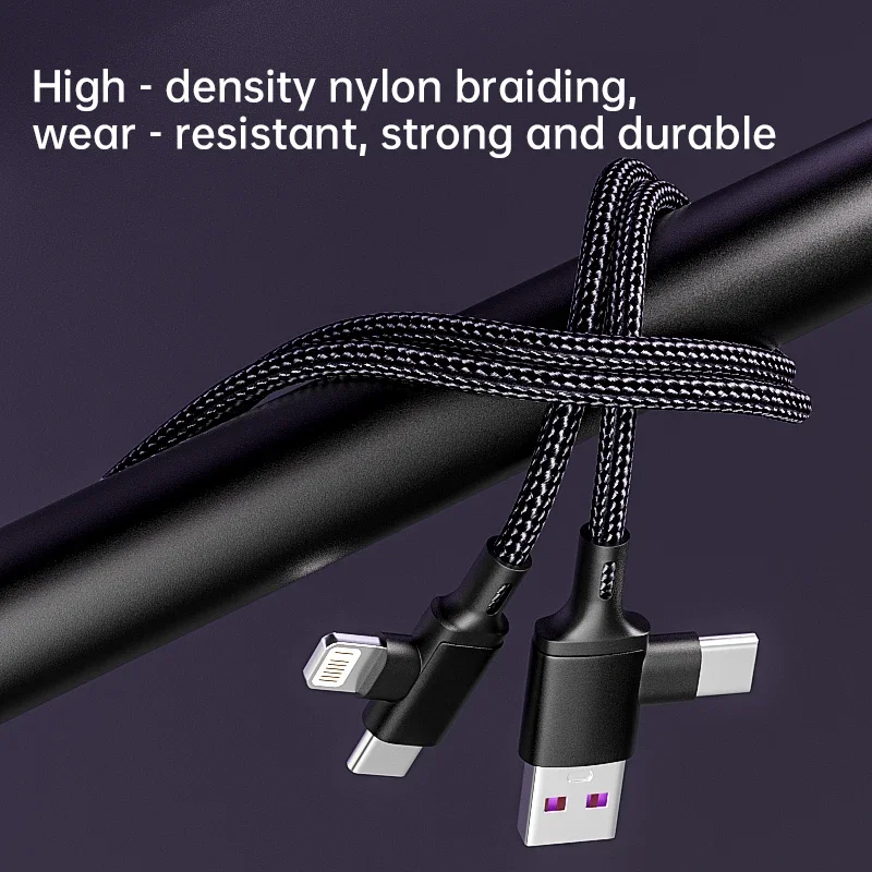 Фото PD 2 в 1 USB A-кабель типа C To Lightning Кабель для быстрой зарядки для iPhone 16, 15, 14, 13, 11 Pro Max iPad Xiaomi Huawe Samsung №2