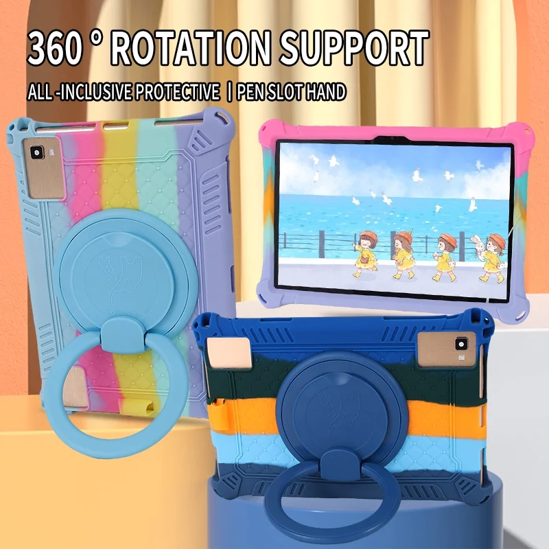 

For Teclast M40 Pro 10.1 M40 Shockproof Slim Soft Silicone Kids Safe Kickstand Case for Teclast P20 360° Rotating Stand Case