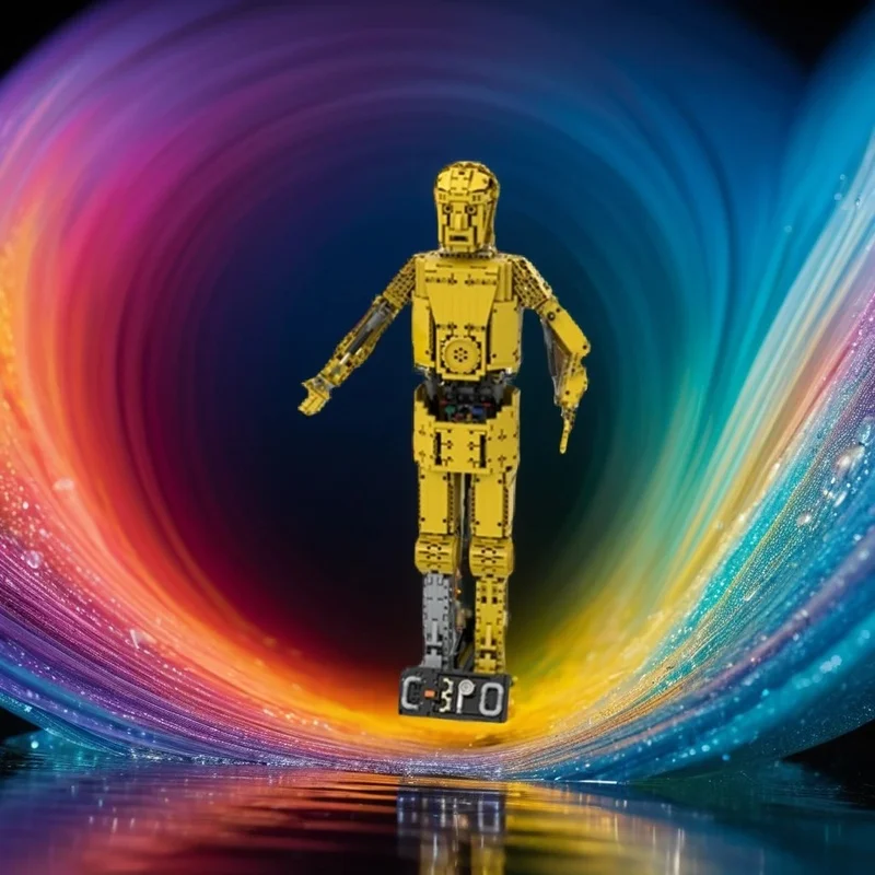 Фото 2737 деталей MOC Техническая модель «Звездная битва» B C-3PO, строительные блоки, архитектурное образовательное искусство, коллекция, подарок на день рождения, креативное рукоделие, 3D. №1
