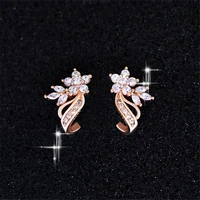 new delicate drop earrings with plum blossom design halo cz earrings best gift party earrings for women girls mother and more
