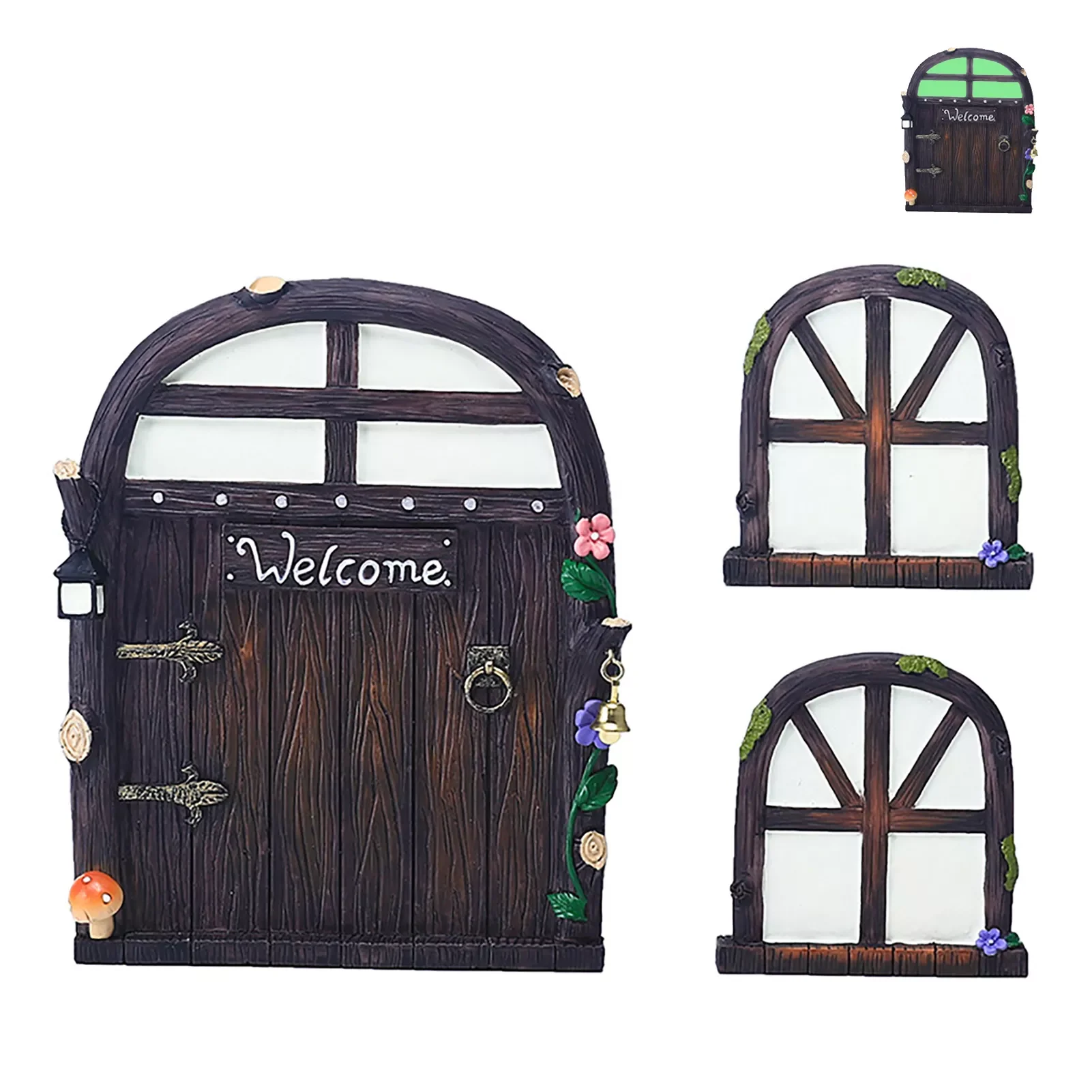 Door Glow In The Dark Fairy Gate Fairy Door And Tree Windows Fairy Garden Accessories Outdoor For Garden Tree Room