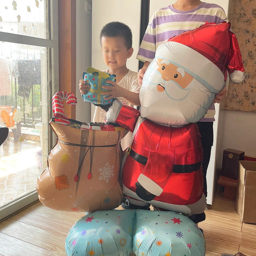 

Рождественский стоячий воздушный шар, Рождественский фольгированный воздушный шар, Санта-Клаус, снеговик, рождественские украшения для рождественской вечеринки, подарок