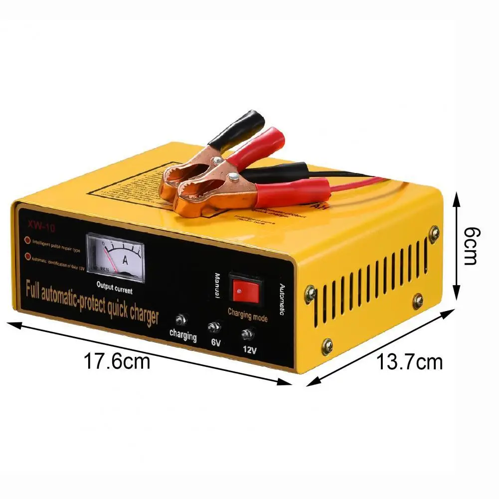 Car Battery Charger Multiple Protection High Efficiency Sturdy 120W 6V 12V Storage Battery Maintainer for Automobile