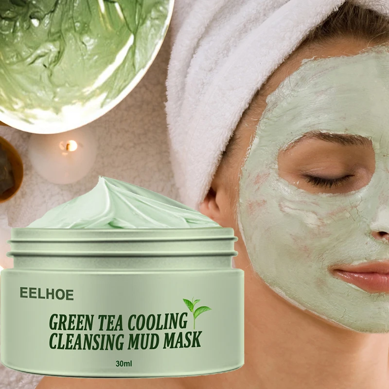 

30ML Green Tea Facial Mask Ice Muscle Mud Oil-Control Remove Blackheads Shrink Pores Deep Cleaning Mask Facial Skin Care