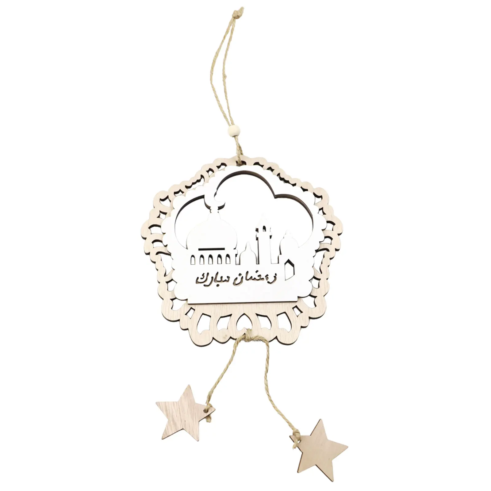 

Eid Mubarak Pendant Safe and Durable Wooden Ramadan Crafts Decoration Al-Fitr Ramadan Festival Home Decoration Small Pendant