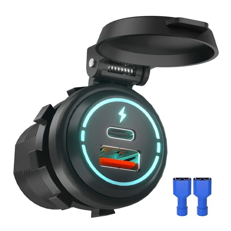 12 В/24 В Автомобильное зарядное устройство USB разъем PD Тип C + QC 3 0 электрическая