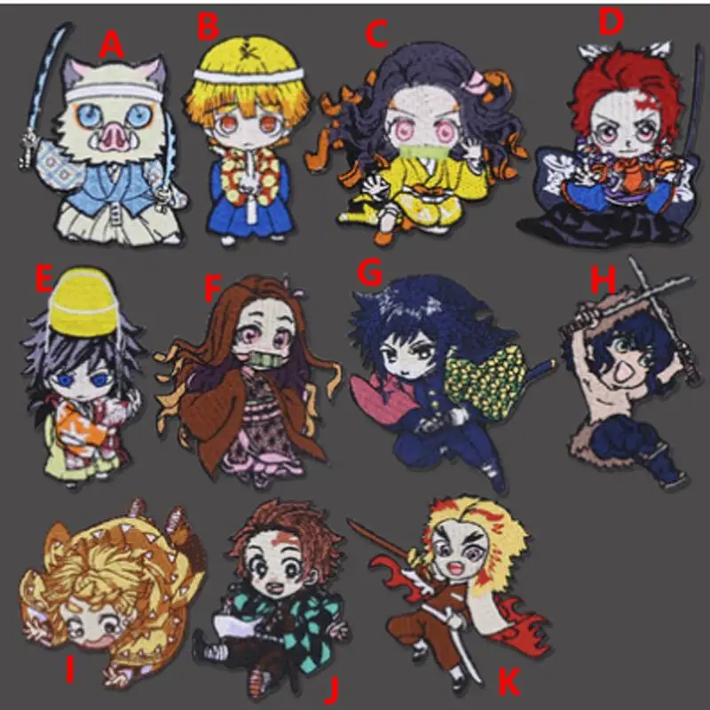 

Anime patch Demon Slayer Kimetsu no Yaiba Kamado Tanjirou Kamado Nezuko Print Embroidery Hook & Loop Badge