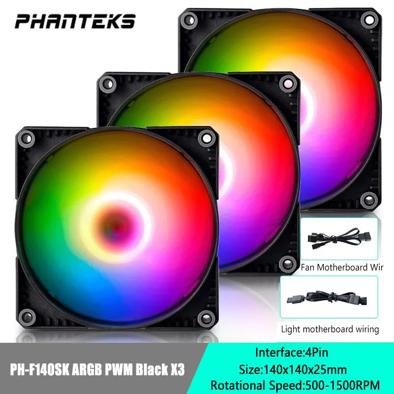 

Phanteks PH-F120SK/140SKPWM Chassis Fan 12cm/14cm 5V-3Pin ARGB Cooling Fan (3X Package/Hydraulic Axis/4Pin-PWM/500-1500 RPM)