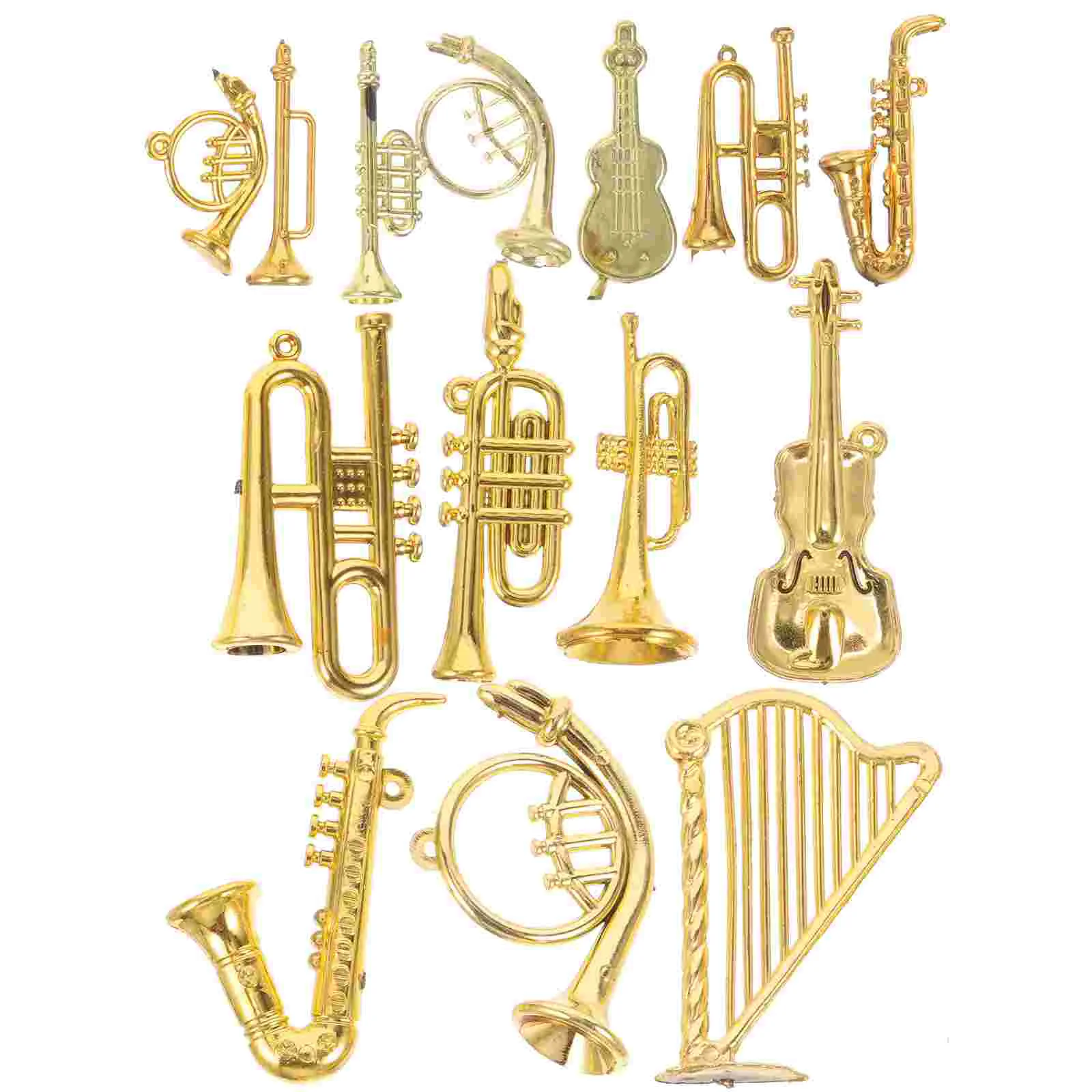 

14 Pcs Mini Instruments Kit Ornaments Quiz Suite Xmas Decor Tiny For Party Miniature Models Acrylic House Musical