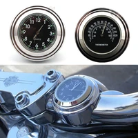 universal waterproof motorcycle motorbike clock thermometer thermo fit for 78 handle bar harley honda yamaha suzuki kawasaki