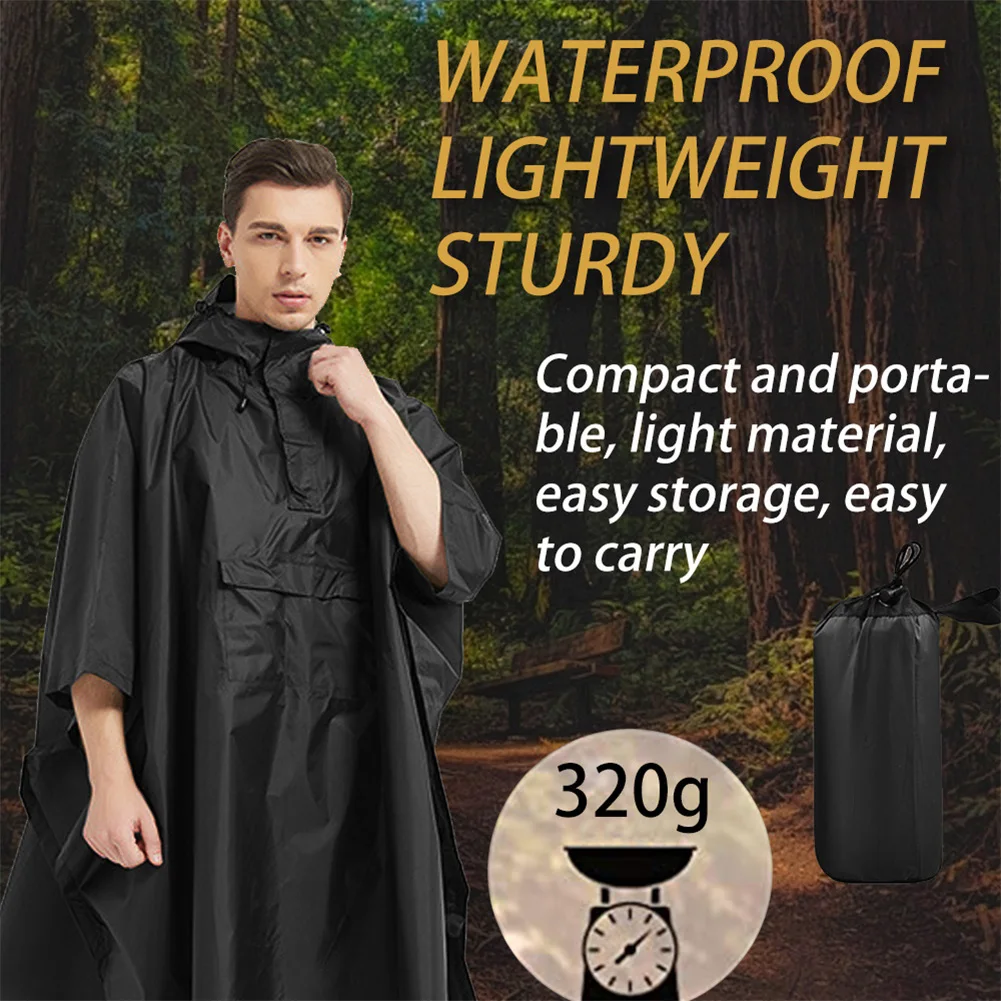 

New Rain Coat Hooded Poncho Waterproof Festival Camping Hiking Cape Showerproof Hiking And Mountaineering Hooded Raincoat