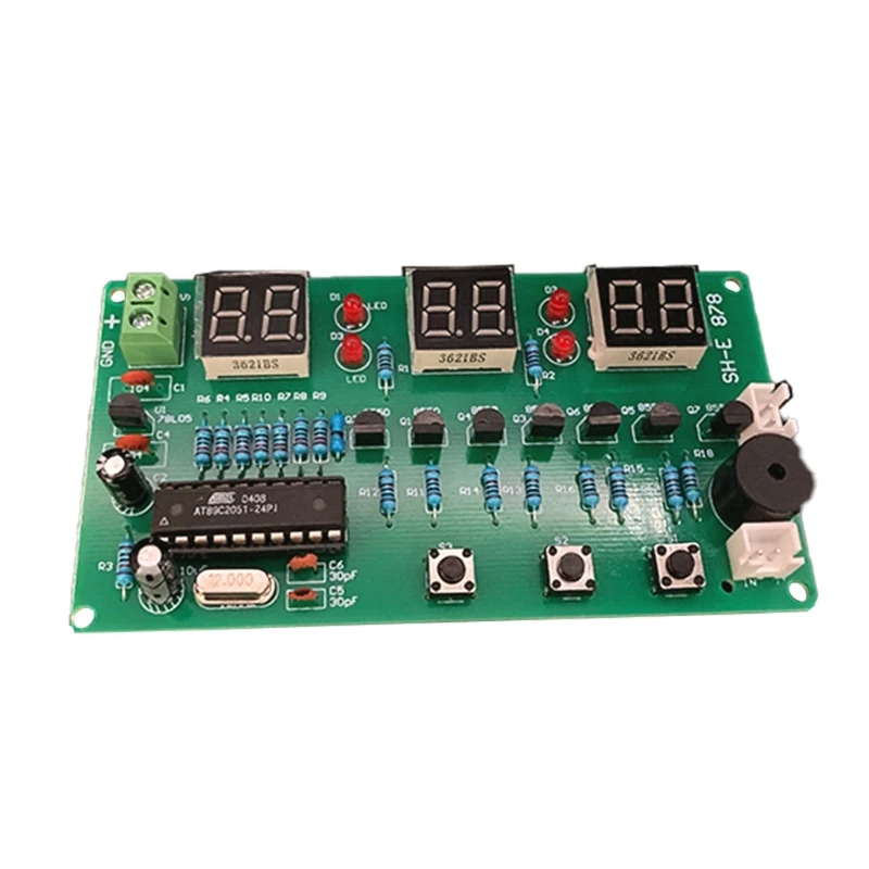 AT89C2051 DC5V-12V 6 Bits Digital LED Electronic Clock Kits Modules Part Component PCB Soldering Practice Learning Board G6KA